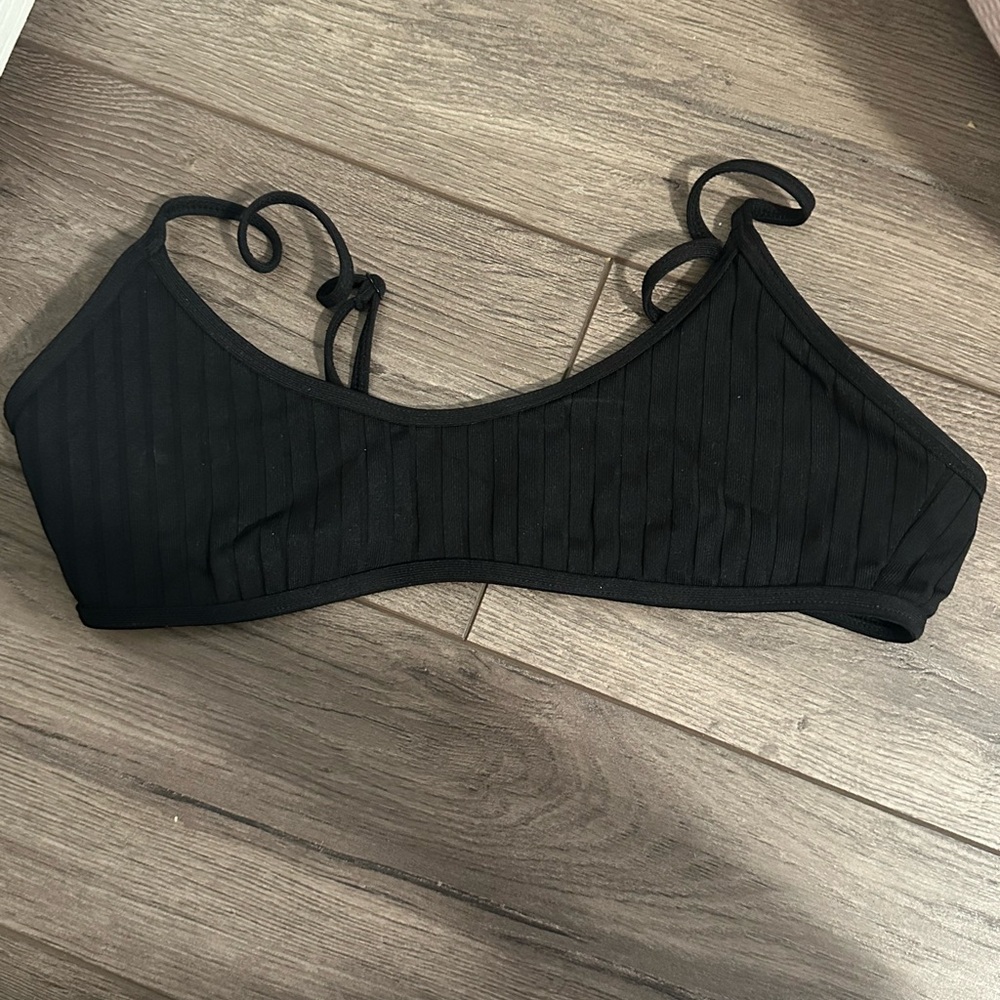 Pacsun black striped swimsuit top. Never worn.